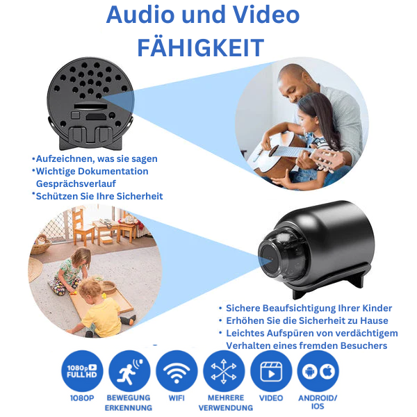 Minieye – Full HD WiFi Beveiligingscamera met Nachtzicht & Bewegingsdetectie
