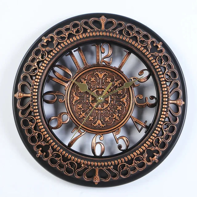 Neoclassiek | Reloj Redondo Clásico | Reloj de Pared Retro | Reloj de Diseño Moderno | Cocina Dormitorio Oficina | Reloj de Cuarzo Decorativo Silencioso
