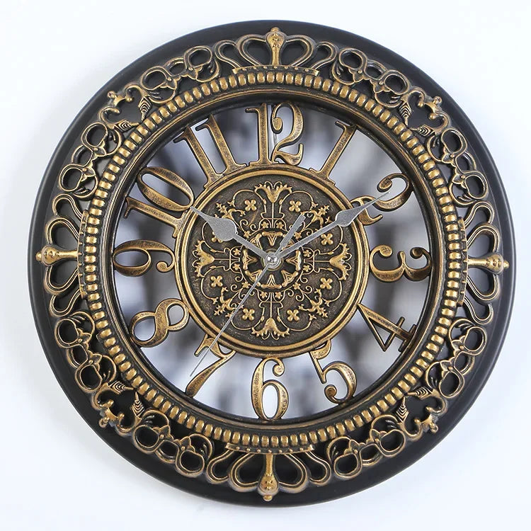Neoclassiek | Reloj Redondo Clásico | Reloj de Pared Retro | Reloj de Diseño Moderno | Cocina Dormitorio Oficina | Reloj de Cuarzo Decorativo Silencioso
