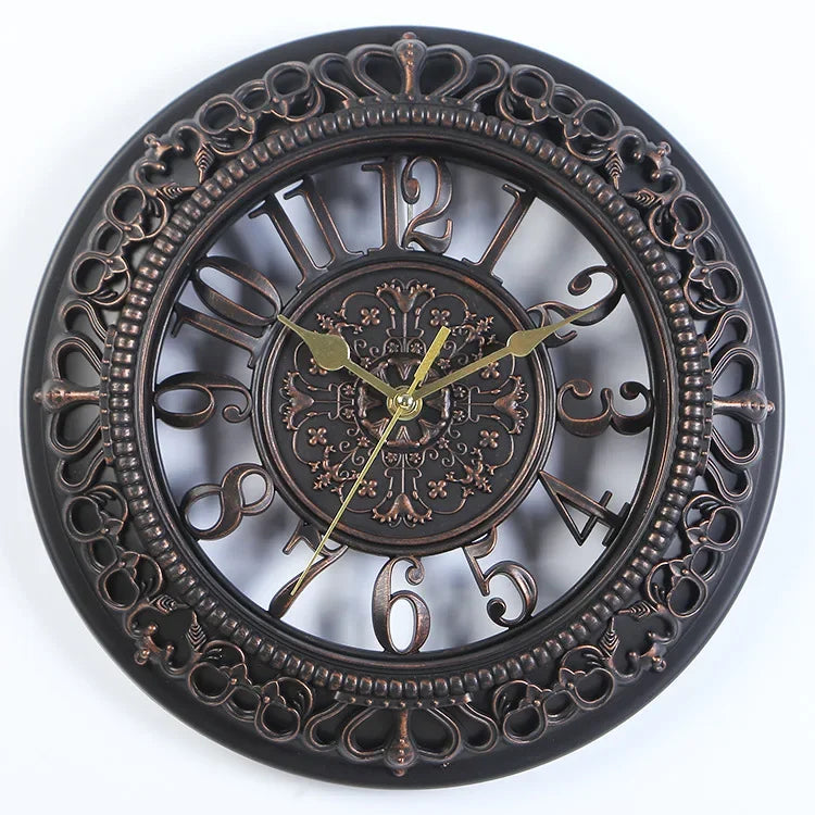 Neoclassiek | Reloj Redondo Clásico | Reloj de Pared Retro | Reloj de Diseño Moderno | Cocina Dormitorio Oficina | Reloj de Cuarzo Decorativo Silencioso
