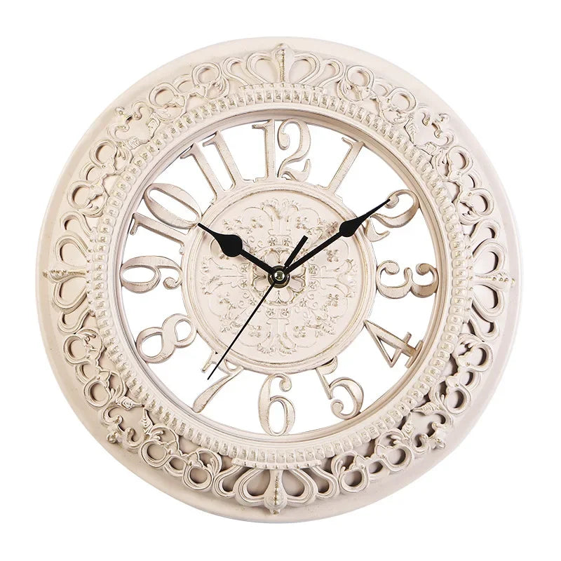 Neoclassiek | Reloj Redondo Clásico | Reloj de Pared Retro | Reloj de Diseño Moderno | Cocina Dormitorio Oficina | Reloj de Cuarzo Decorativo Silencioso