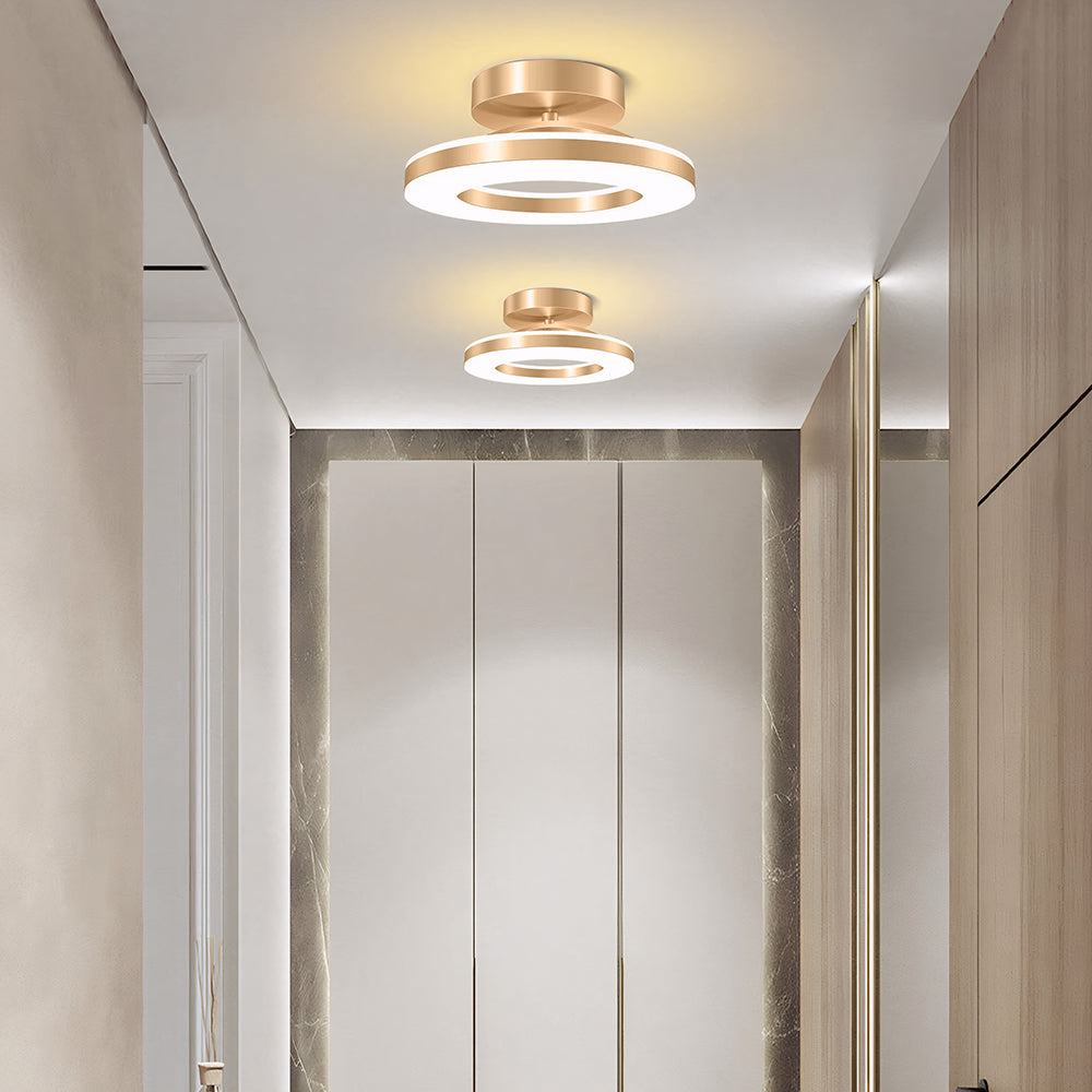 Aurion – Moderne LED plafondlamp – Gouden ijzeren design voor hal