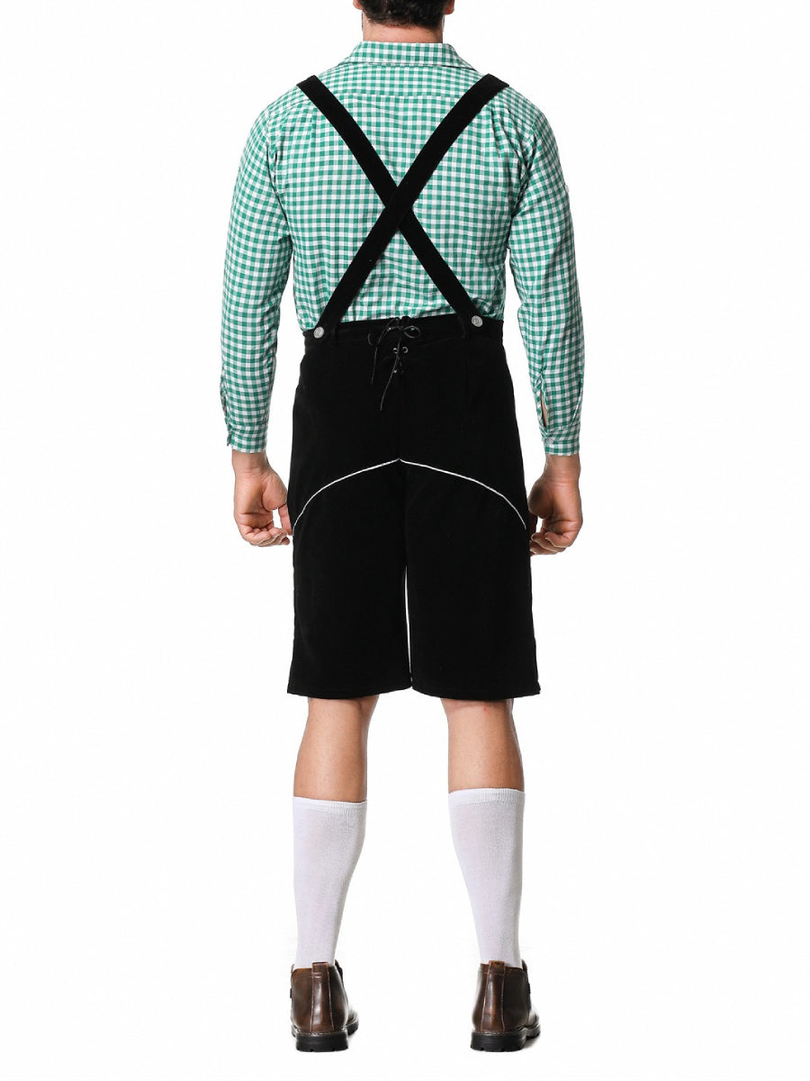 Bergbua – Lederhosen-Kostuumset met Geruit Overhemd – Jouw Wiesn-Klassieker