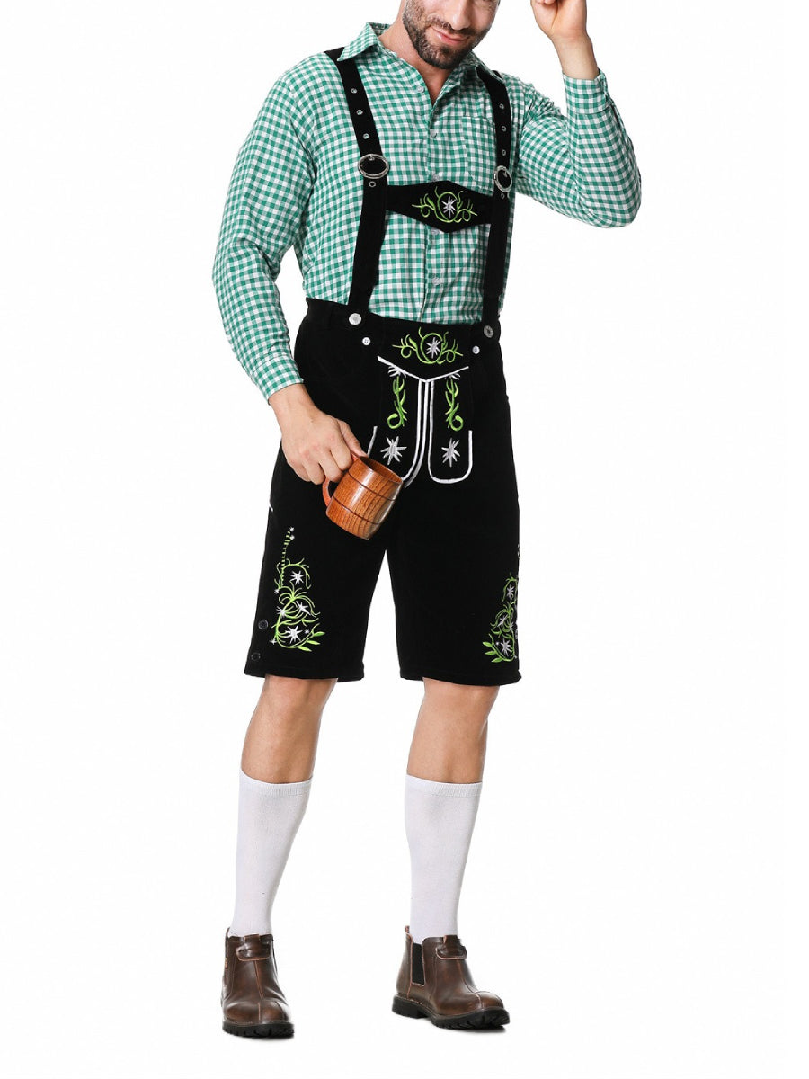 Bergbua – Lederhosen-Kostuumset met Geruit Overhemd – Jouw Wiesn-Klassieker