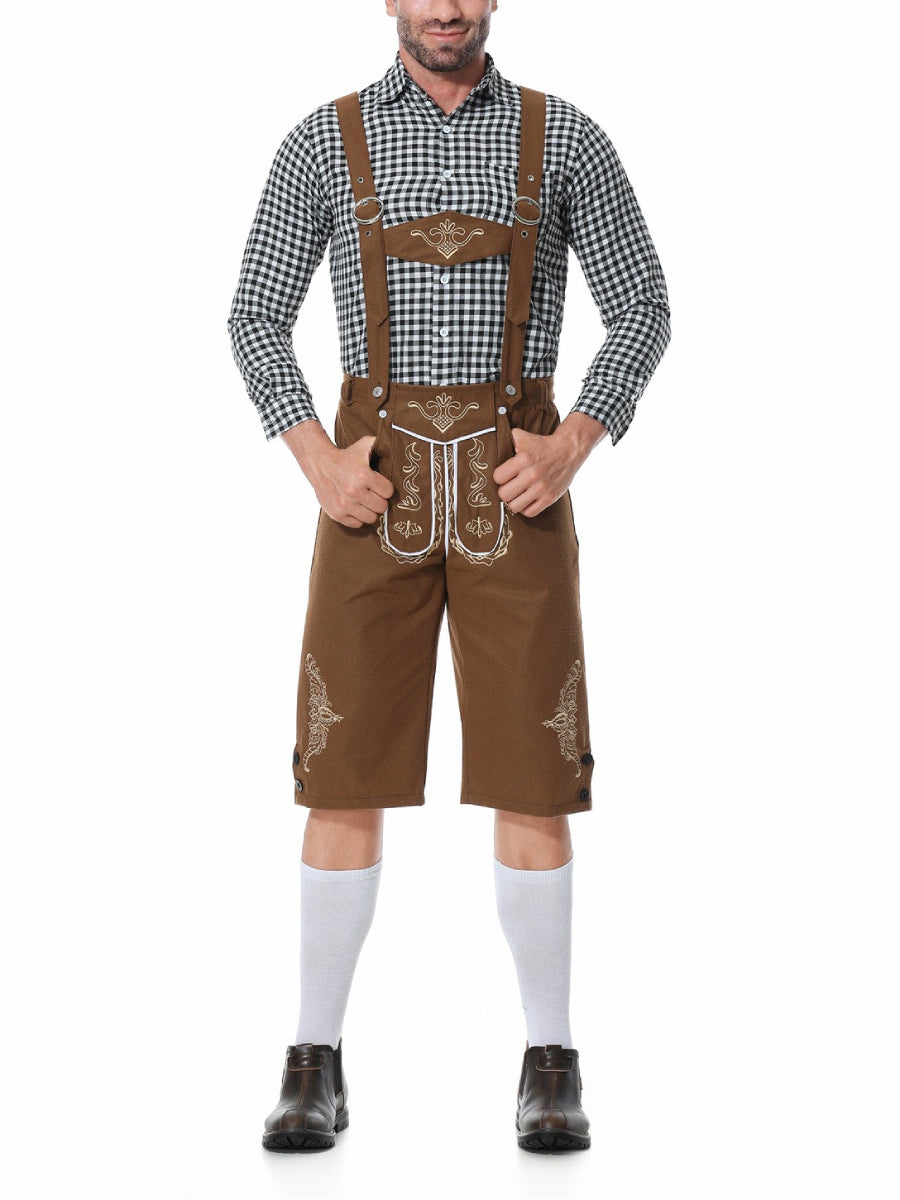 Bergbua – Lederhosen-Kostuumset met Geruit Overhemd – Jouw Wiesn-Klassieker