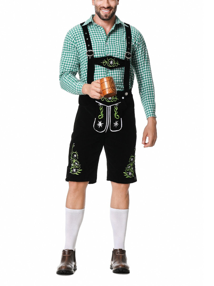Bergbua – Lederhosen-Kostuumset met Geruit Overhemd – Jouw Wiesn-Klassieker