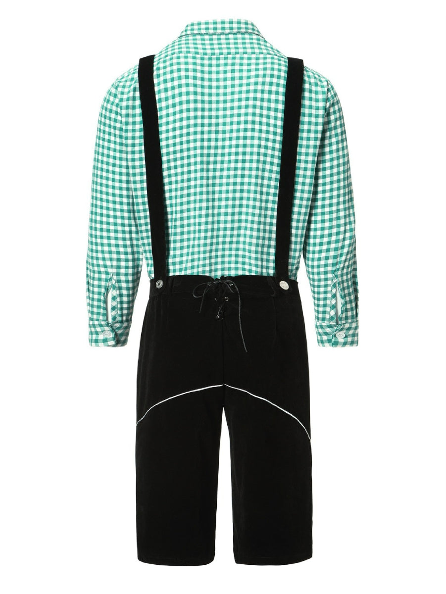 Bergbua – Lederhosen-Kostuumset met Geruit Overhemd – Jouw Wiesn-Klassieker
