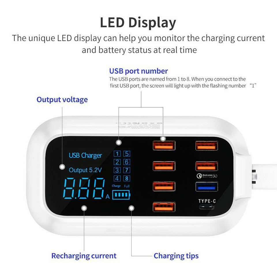 Melzano Quick Charge 3.0 Slim USB-laadstation
