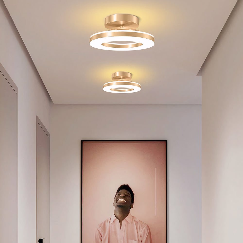 Aurion – Moderne LED plafondlamp – Gouden ijzeren design voor hal