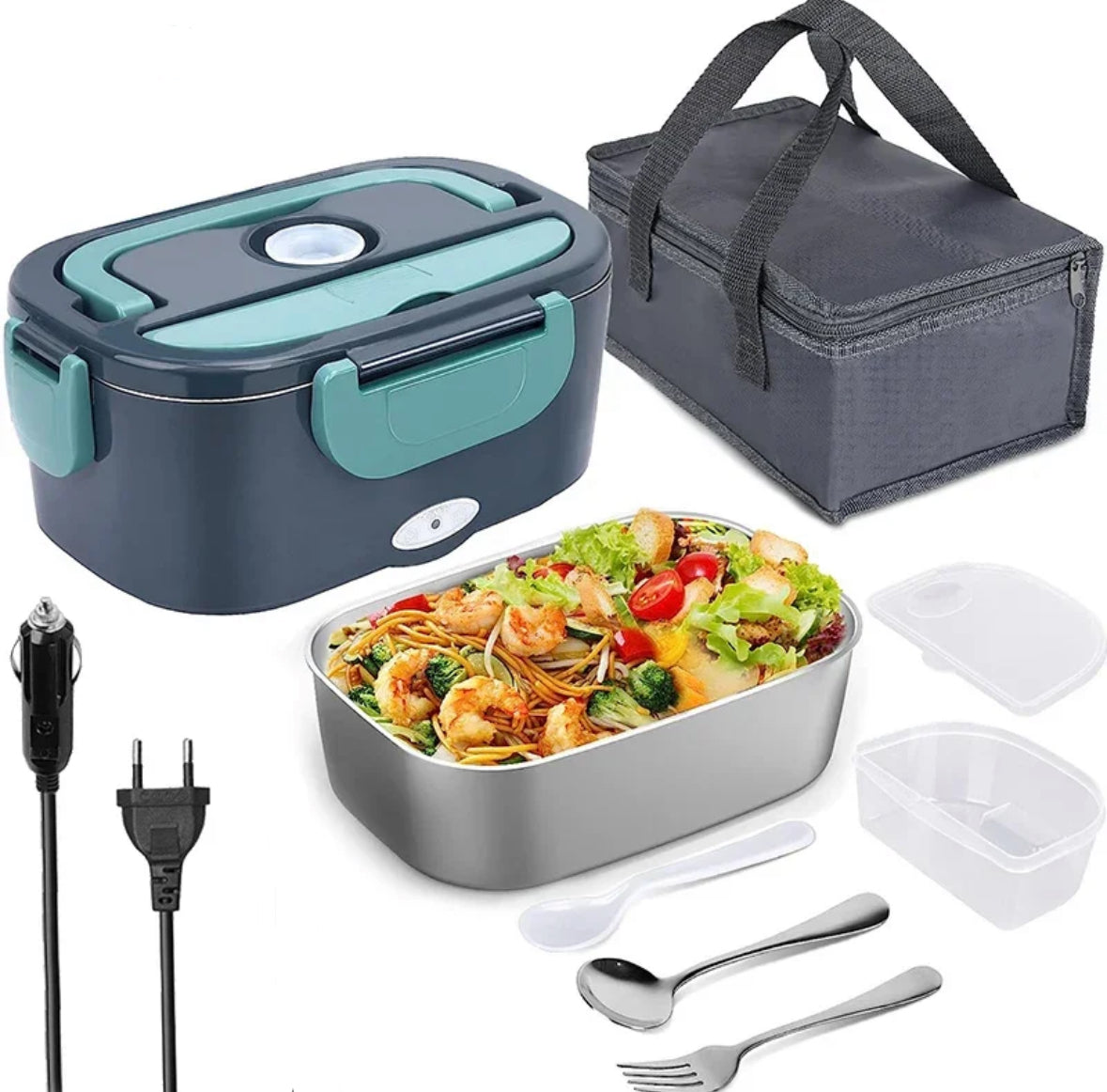 Melzano caja de almuerzo calefactable para comidas calientes en camino o en la oficina