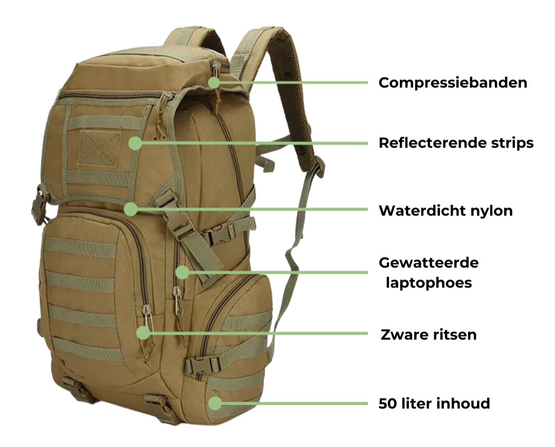 Tactische Rugzak 50L – Waterdicht & Duurzaam voor Outdoor Avonturen