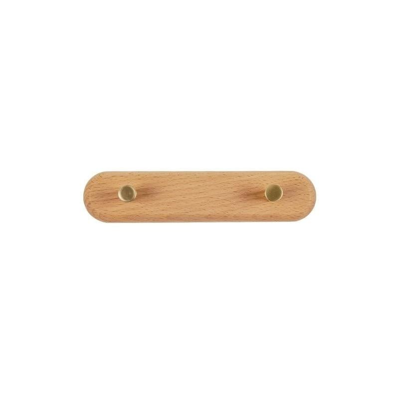 LignaHook – Houten Wandkapstok met Messing Haken – Moderne Woonopslag