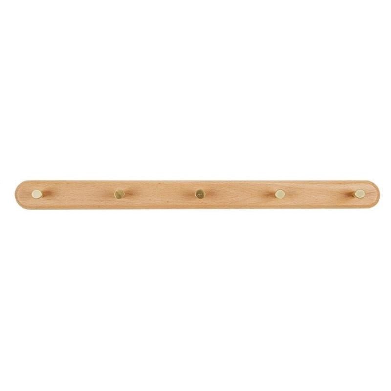 LignaHook – Houten Wandkapstok met Messing Haken – Moderne Woonopslag