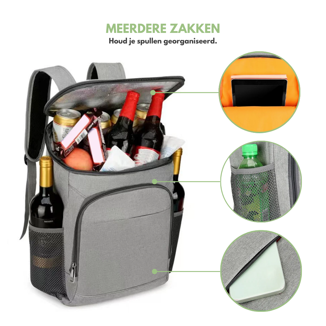 Geïsoleerde Rugtas 30L – Koeltas | Houdt Eten & Drank Koud of Warm