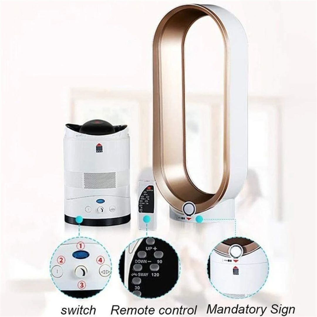 Bladloze 16-inch Ventilator met Afstandsbediening – Stil & Veilig Design