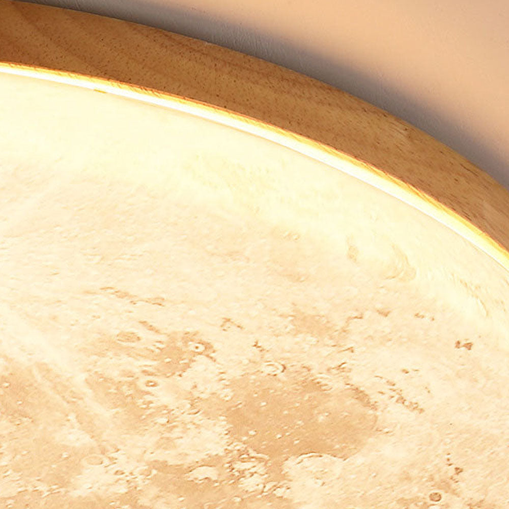 Lunaro – Minimalistische ronde plafondlamp – Hout & acryl LED design