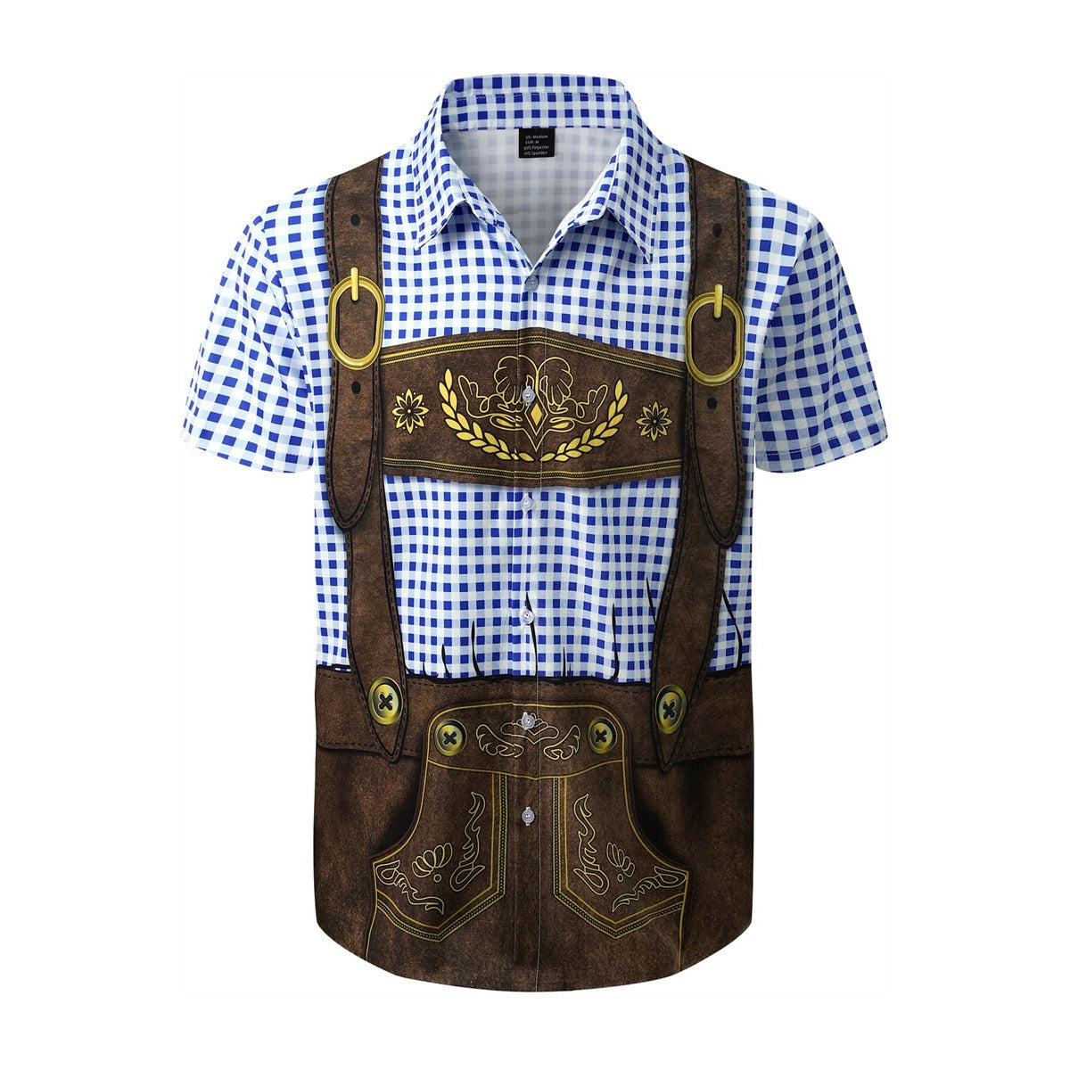GaudiBursch – T-Shirt with Checkered Shirt & Lederhosen Print – Your Wiesn Hit