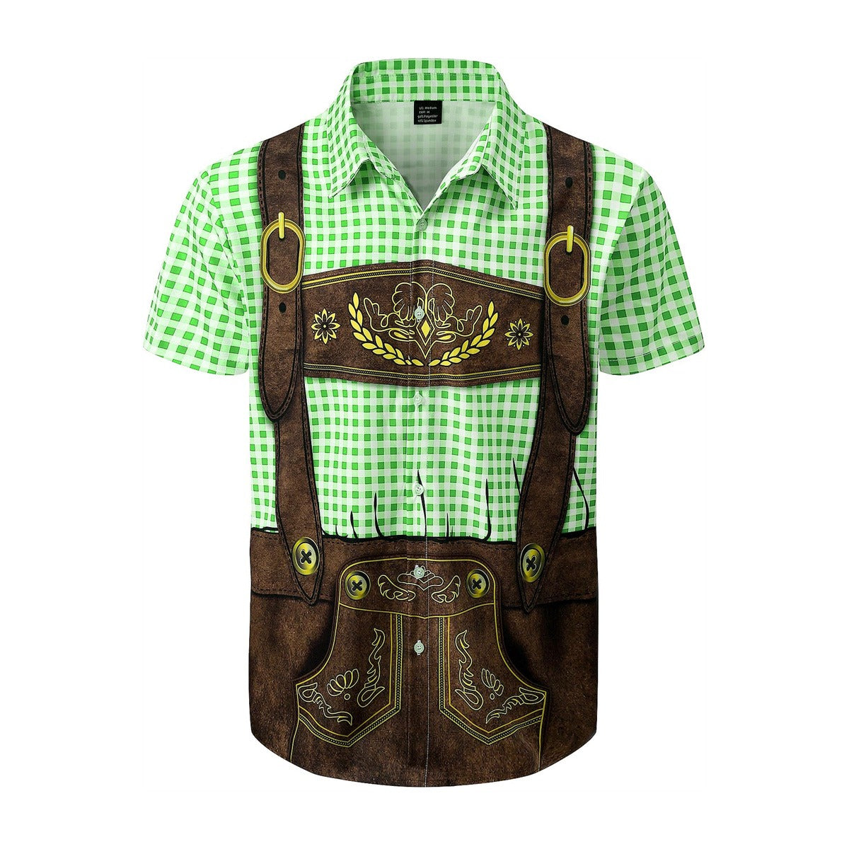 GaudiBursch – T-Shirt with Checkered Shirt & Lederhosen Print – Your Wiesn Hit