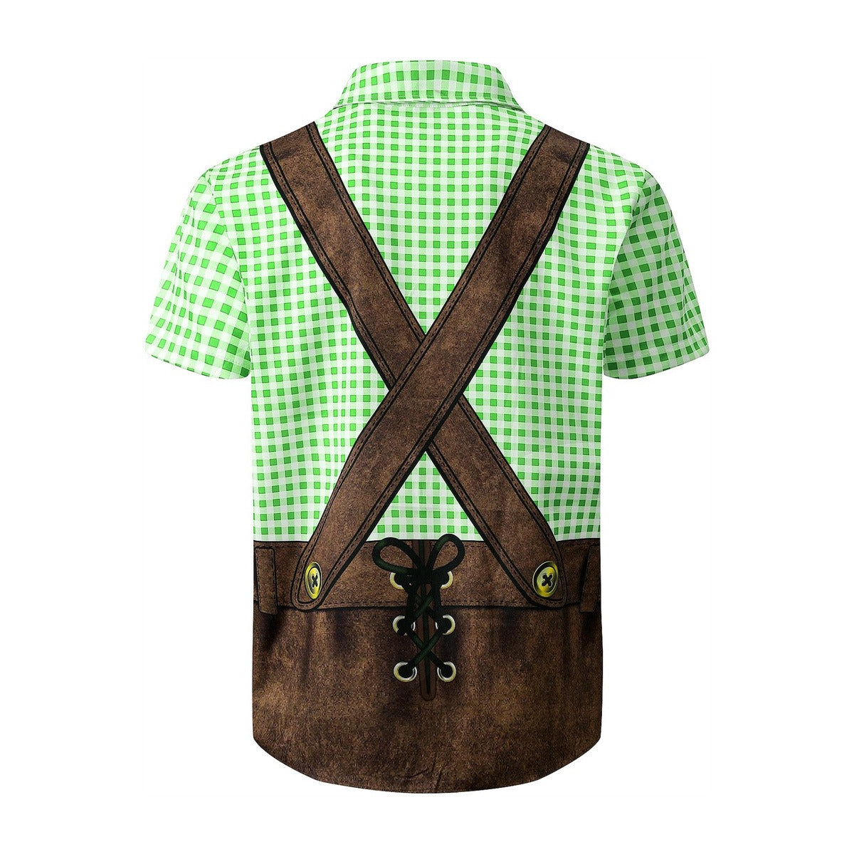 GaudiBursch – T-Shirt with Checkered Shirt & Lederhosen Print – Your Wiesn Hit