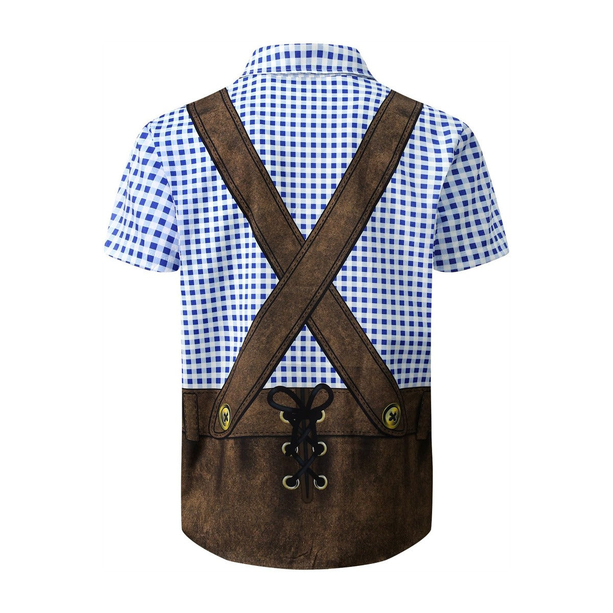 GaudiBursch – T-Shirt with Checkered Shirt & Lederhosen Print – Your Wiesn Hit