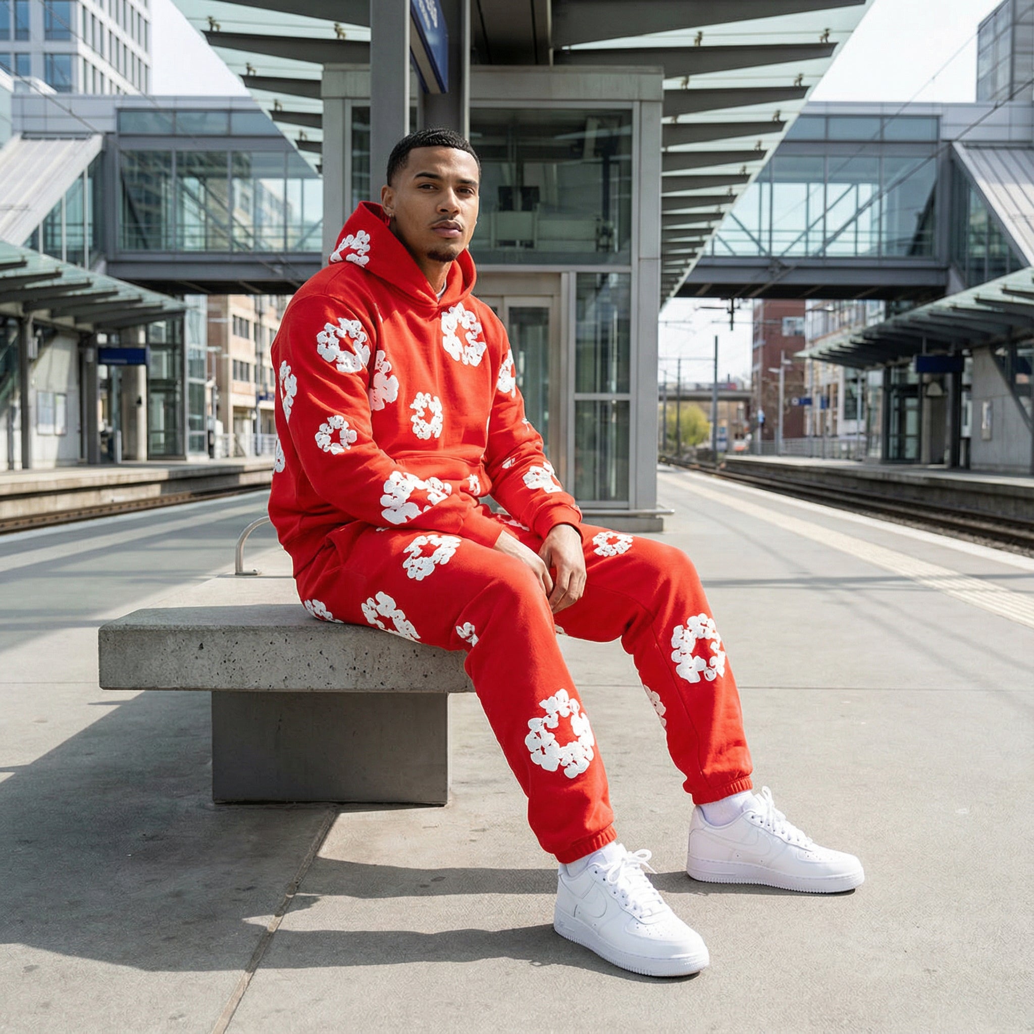 Chándal para hombre – Ajuste cómodo con diseño floral llamativo
