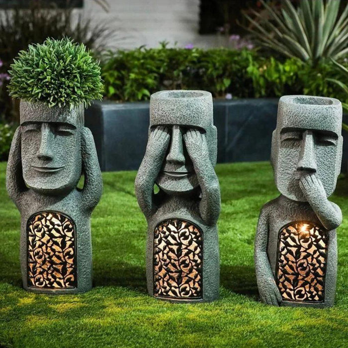 GardenDecor – Artistieke bloempot met solar-LED-licht – Tuindecoratie