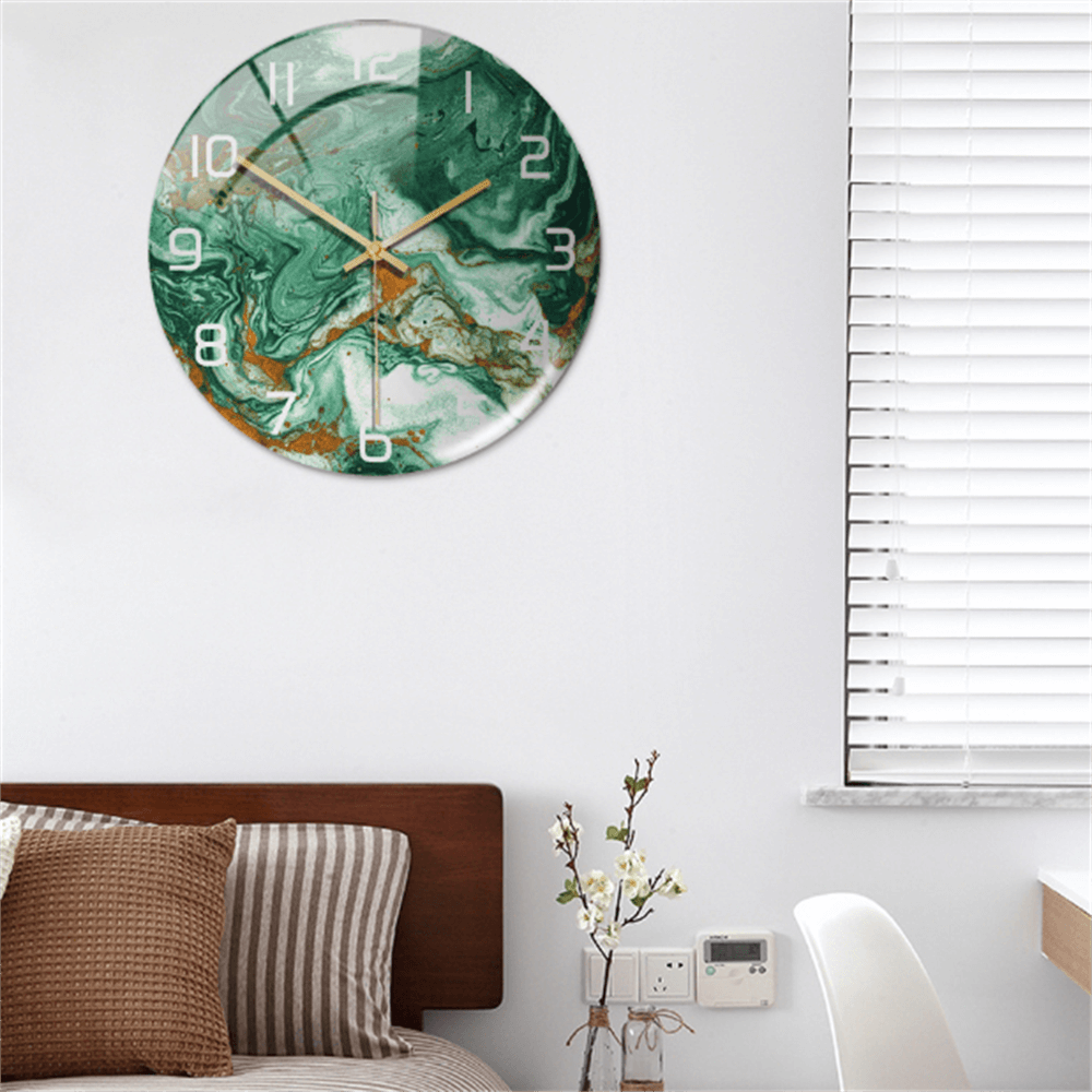MarbleTime – Wandklok Marmerdesign – Stille Moderne Woondecoratie
