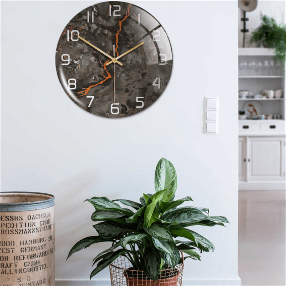 MarbleTime – Wandklok Marmerdesign – Stille Moderne Woondecoratie
