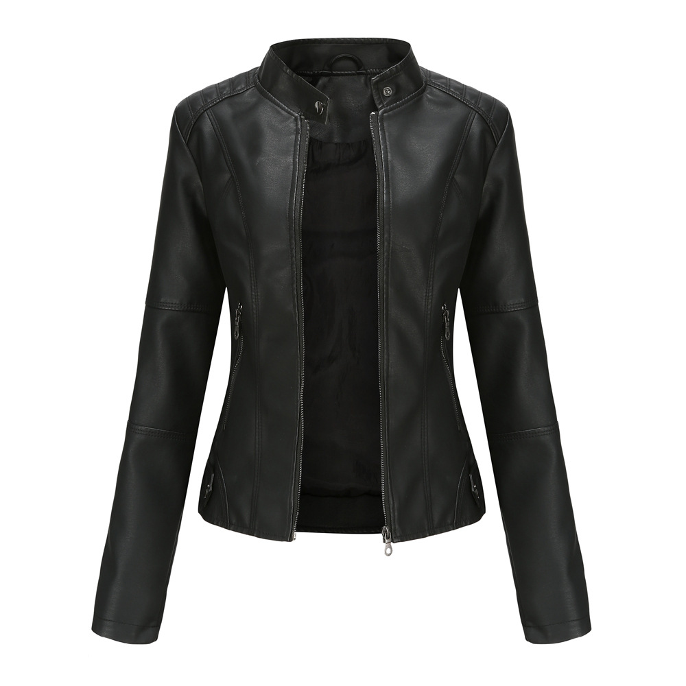 Slim leather motorcycle jacket for women - style meets adventure