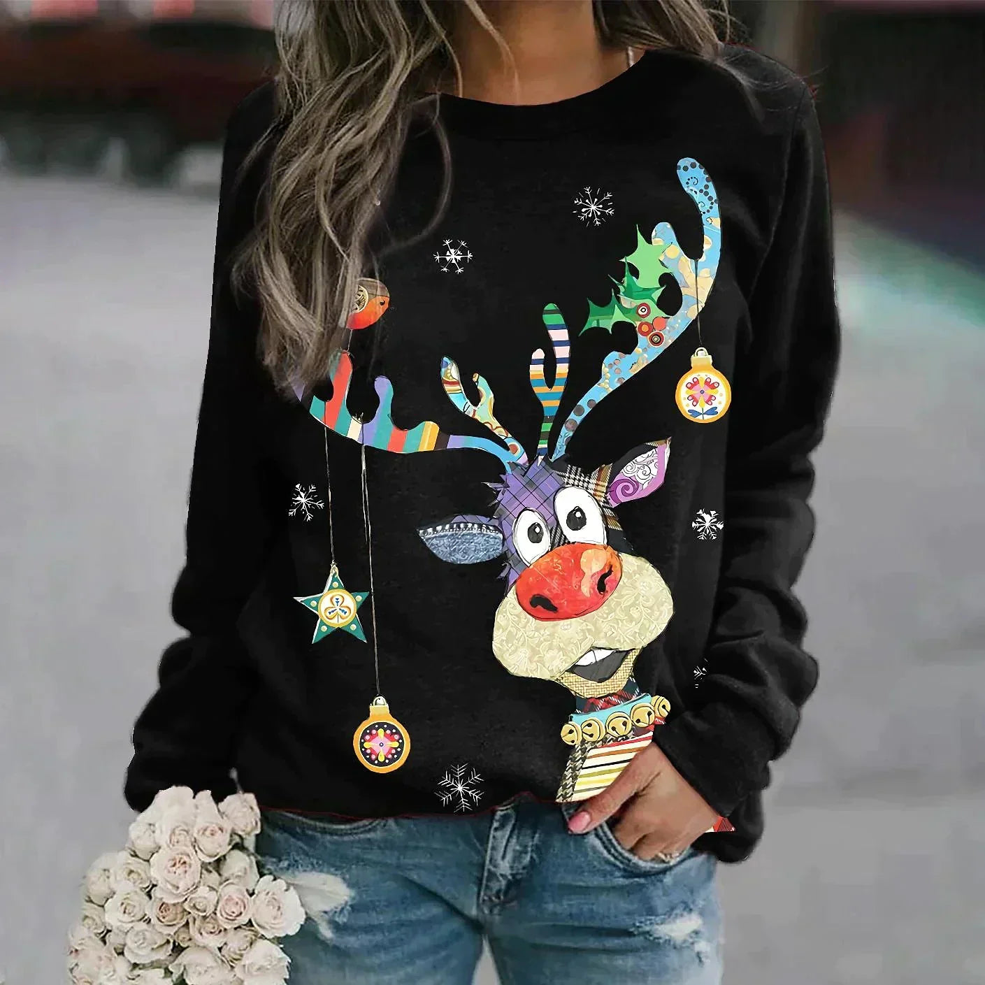 Kia – Kersttrui zachte gebreide stof met motief – Unisex winter