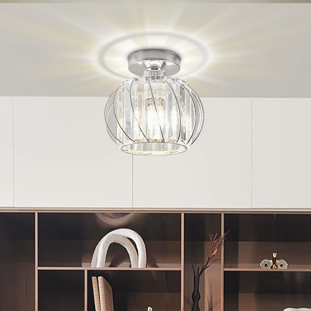 Glazora – Scandinavische plafondlamp – Glas & zwart ijzer design