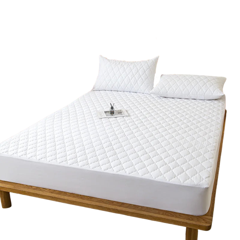SleepSure – Cubierta de colchón impermeable con banda elástica – Gris/Blanco