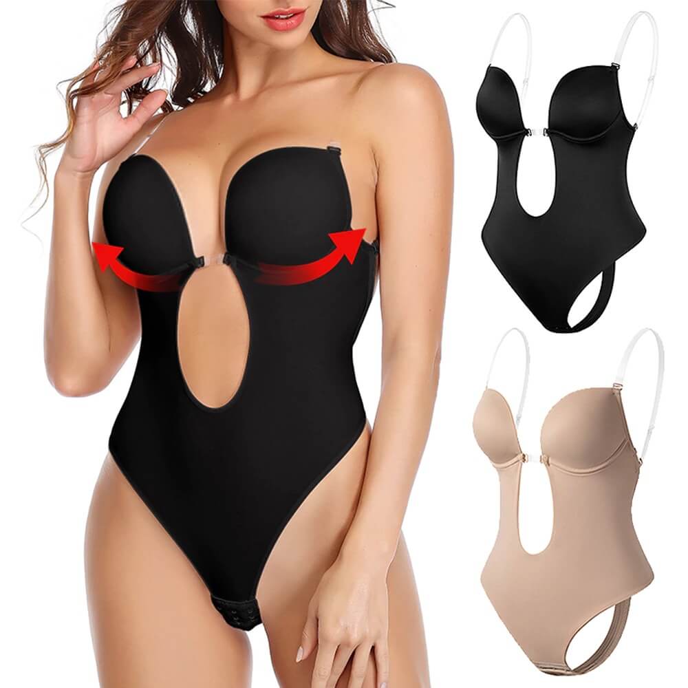 Lunessa – Shapewear Body Deep V Rugloos Spandex – Dames Zomerlook