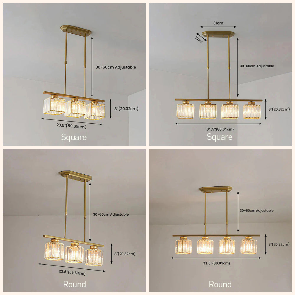 Artesso – Moderne Art Deco glazen hanglamp – Keukeneiland kroonluchter