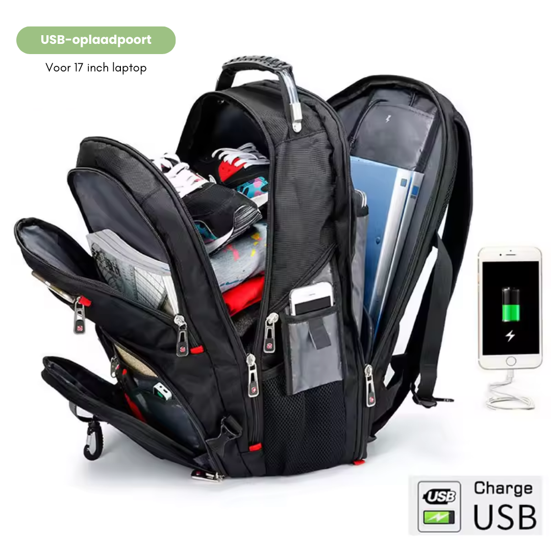 Multifunctionele Laptop Rugzak – 17 Inch – Waterbestendig & USB