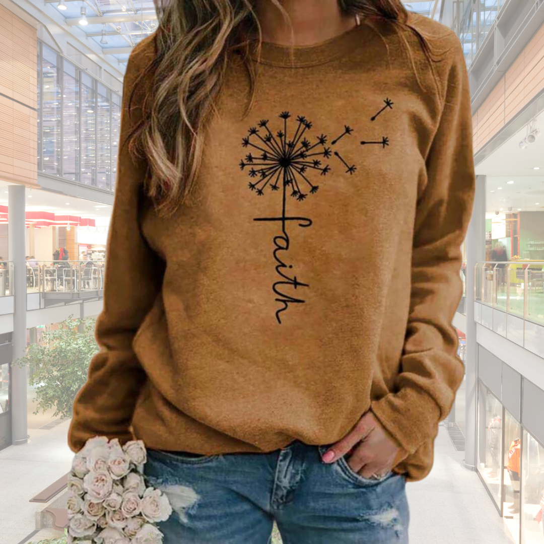 Elena | Stylish 'Faith' sweater