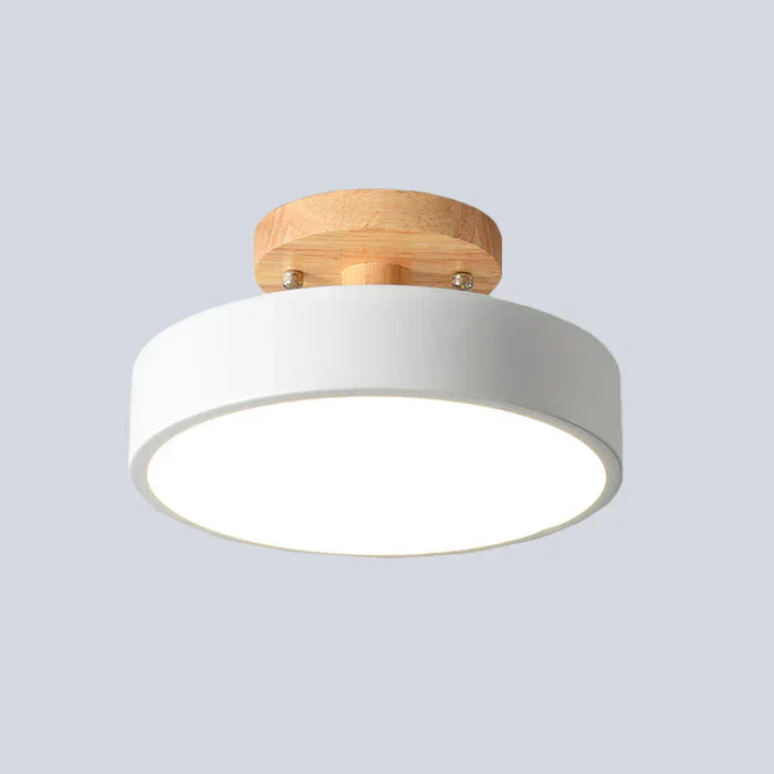 NordWood – Lámpara de techo LED escandinava de madera y metal – Diseño moderno