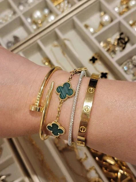 Veloura – armband groen klavertje 18K verguld – elegant voor dames