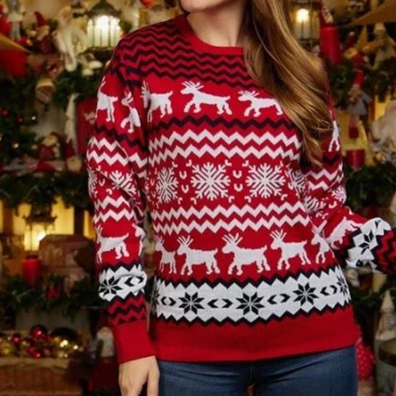 Wolff – Christmas sweater cotton blend with festive print – Unisex winter sweater