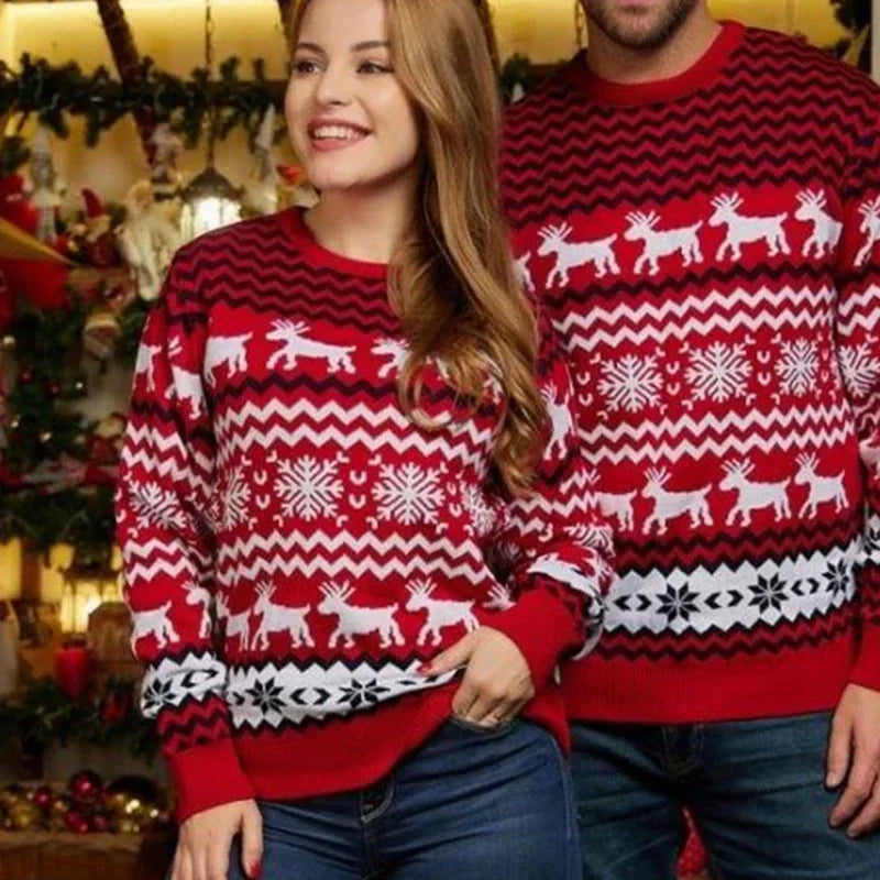 Wolff – Christmas sweater cotton blend with festive print – Unisex winter sweater