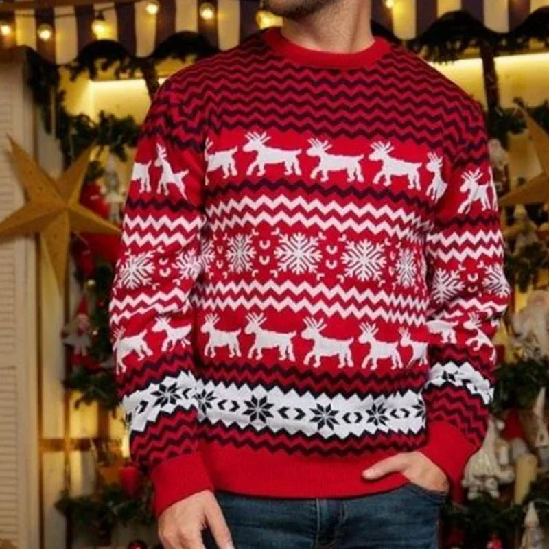 Wolff – Christmas sweater cotton blend with festive print – Unisex winter sweater