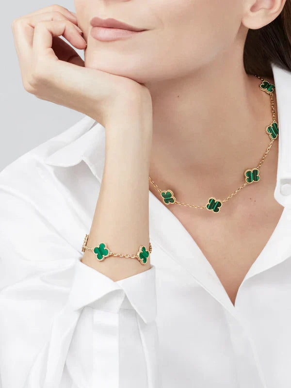 Veloura – armband groen klavertje 18K verguld – elegant voor dames