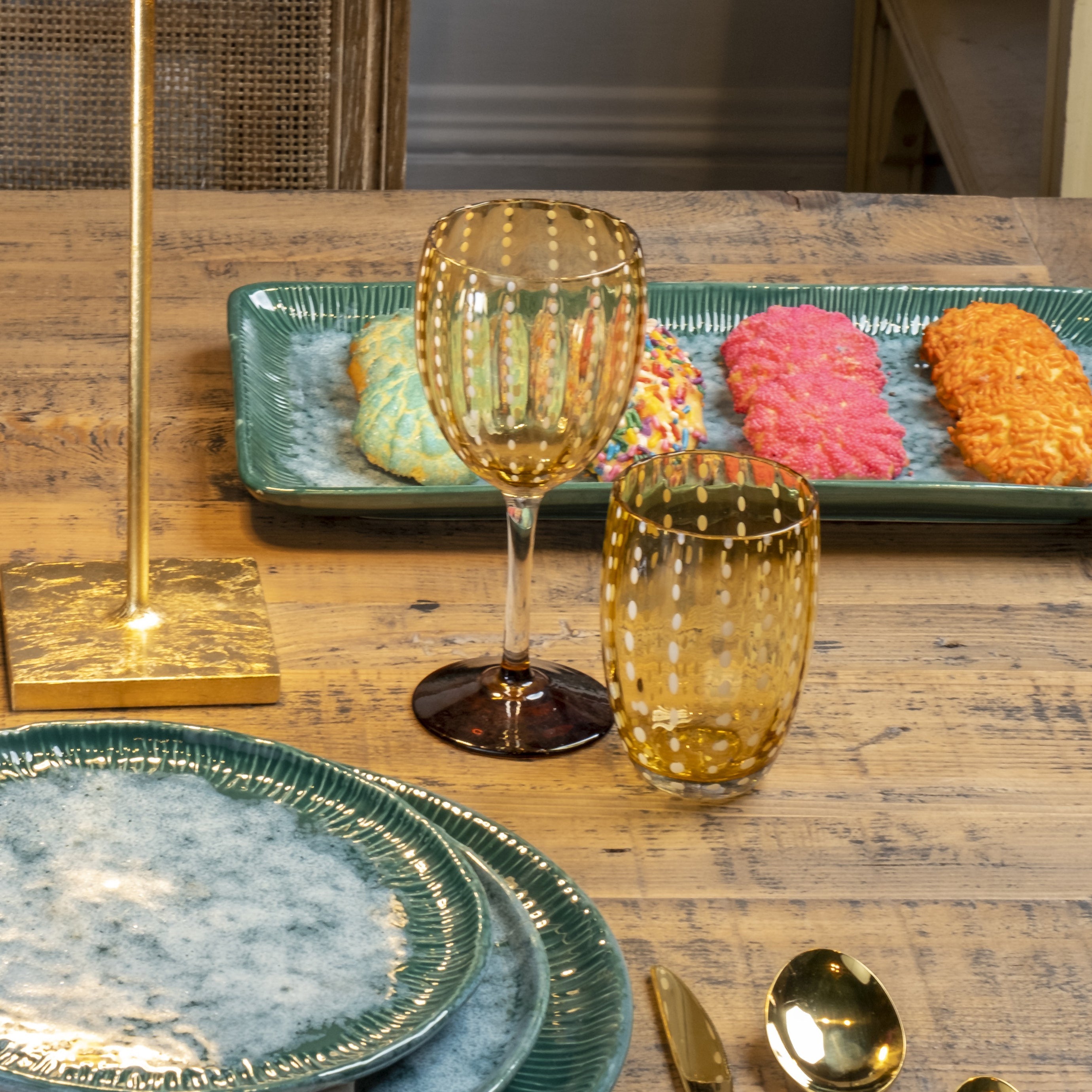 Glasoria – Pearl drinking glasses 6-piece set, handmade & dishwasher safe