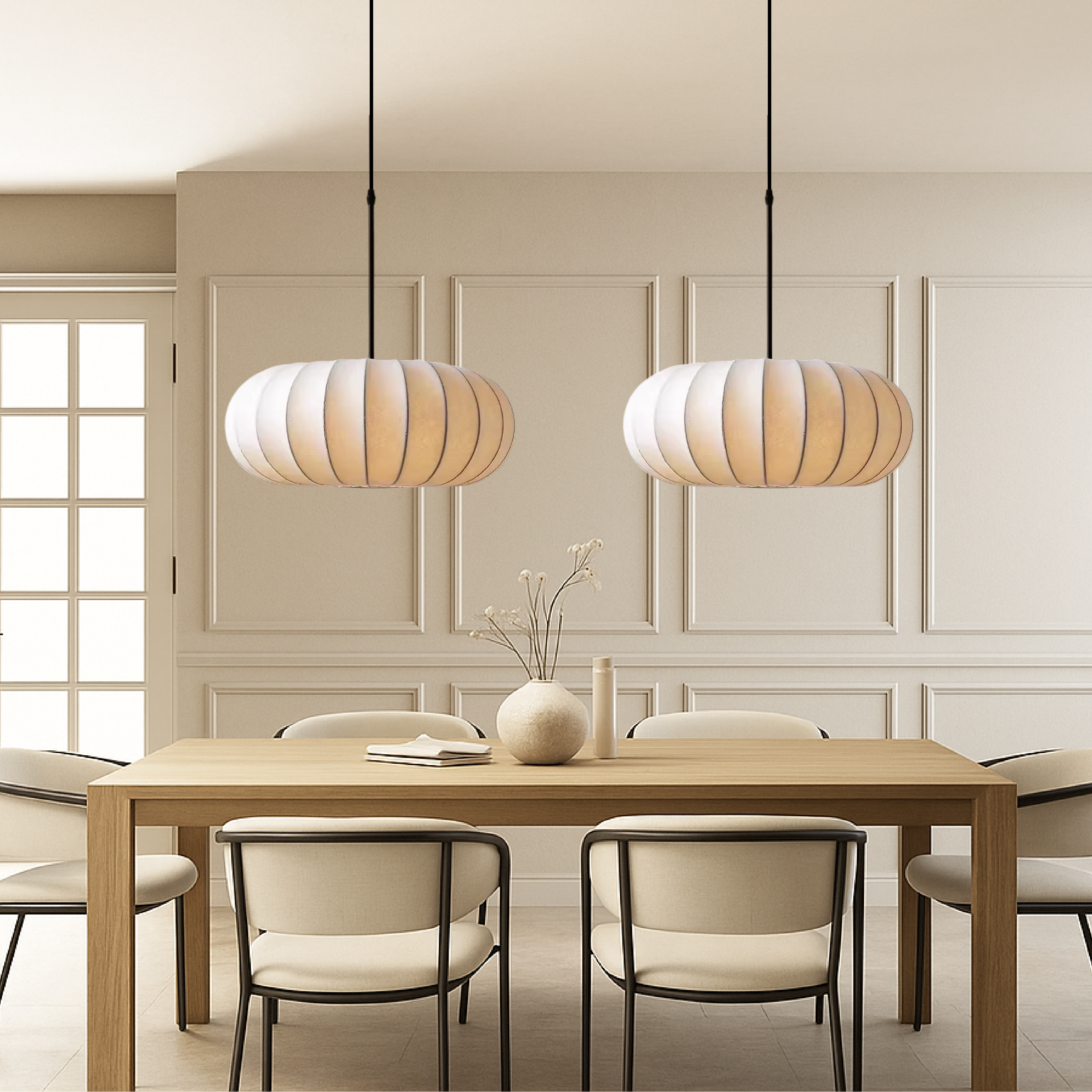 Verona – Handgemaakte zijden hanglamp – Moderne E27 pendellamp