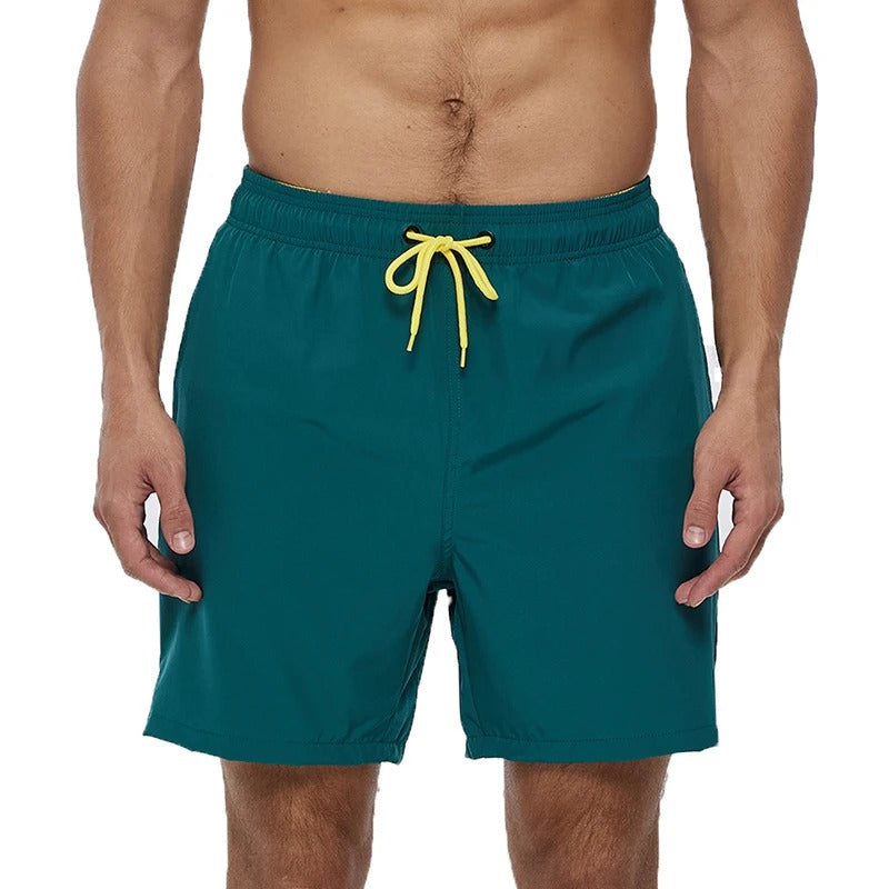 Melzano David effen kleur elastische taille heren zwembroek