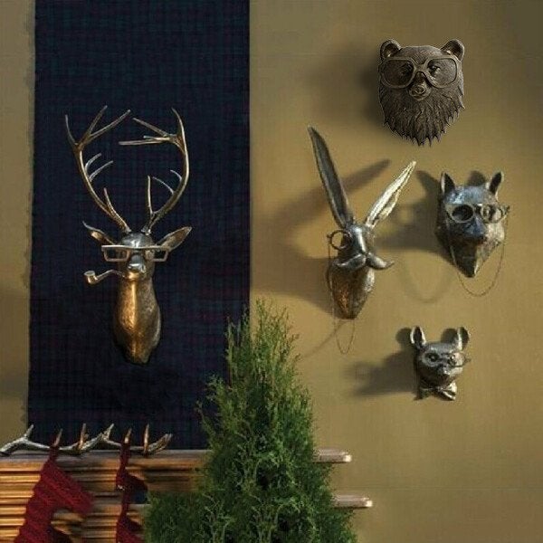 WallCritters – Playful Animal Head Wall Decoration – Hand-painted Resin Design