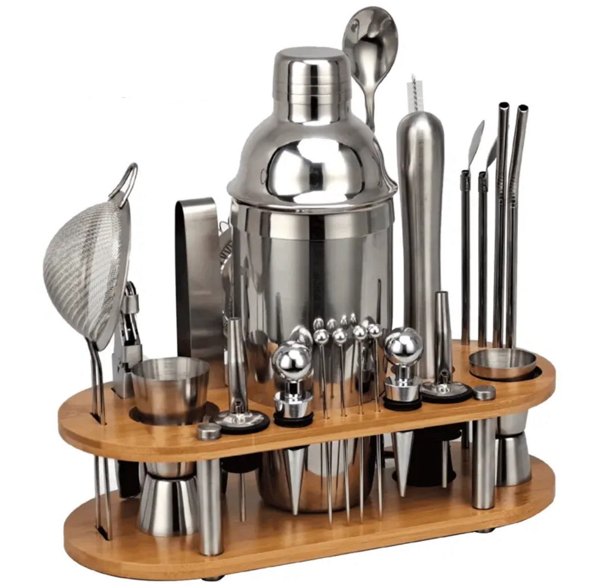 Melzano Professionele Bartender Set – 23-delig, Capaciteit 350ml-750ml, Complete Cocktailtools