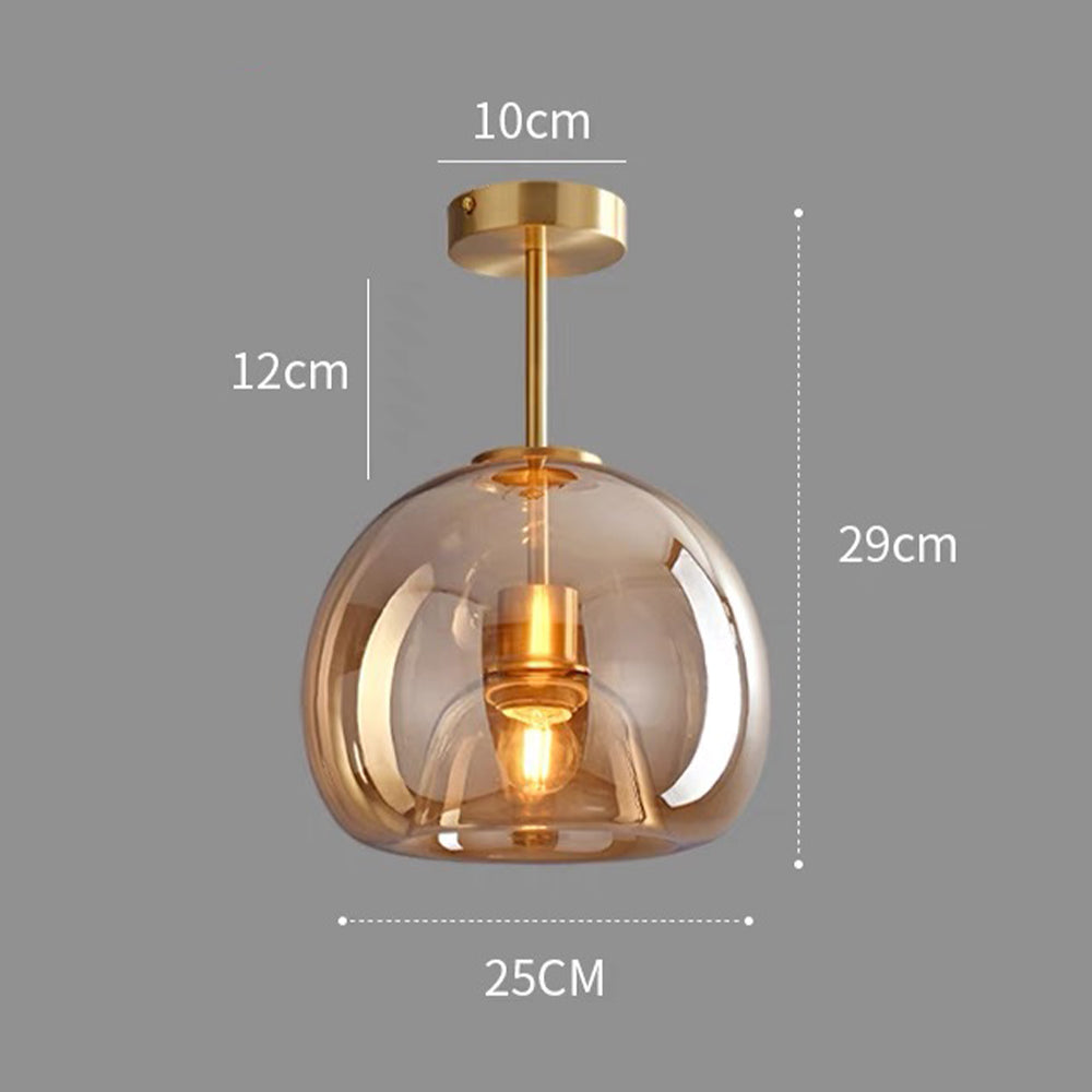 Copara – Retro koperen plafondlamp – Glasdesign voor modern interieur