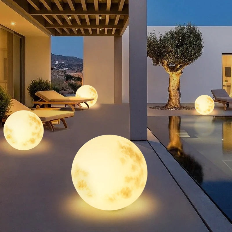 Melzano MoonlitOasis | Garden lamp in the shape of the moon