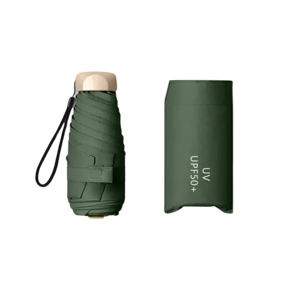 SkyShield – Mini paraguas tamaño de viaje, protección UV y cortavientos